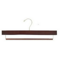 Wooden Pant Hanger w/Non-Slip Bar (Walnut/Chrome)